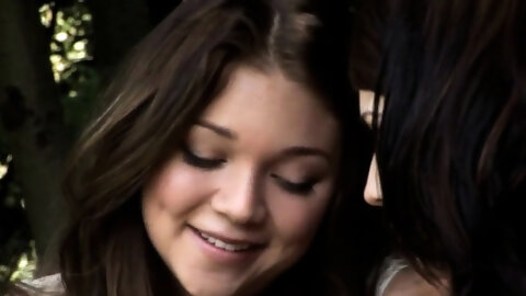 Brunette Lesbian Licks And Fingers Petite Teen Bff Outdoors