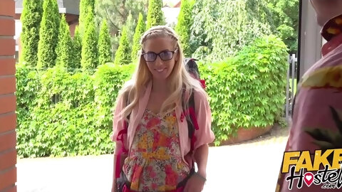 Nerdy Blonde Seduces Her Landlord For Some Lodgings